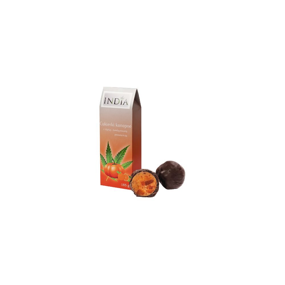 Hemp candy with pumpkin and candied orange